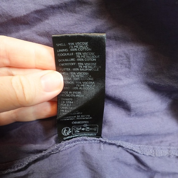 Anthropologie Dress Womens Small Somerset Maxi Lurex Edition Purple Metallic - Picture 5 of 12